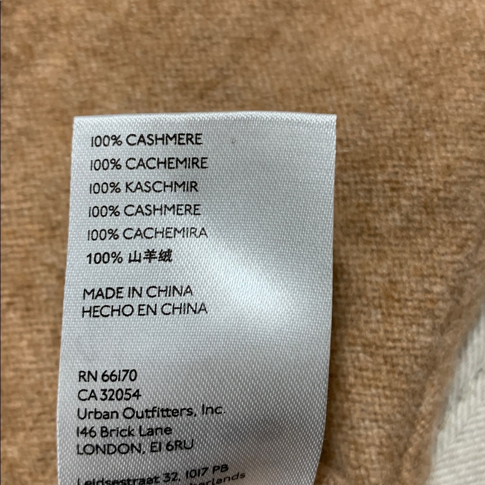 Pilcro Women V-Neck Cropped XXSP Deep Tan Cashmere Sweater Boxy Minimalist Q - Picture 9 of 11